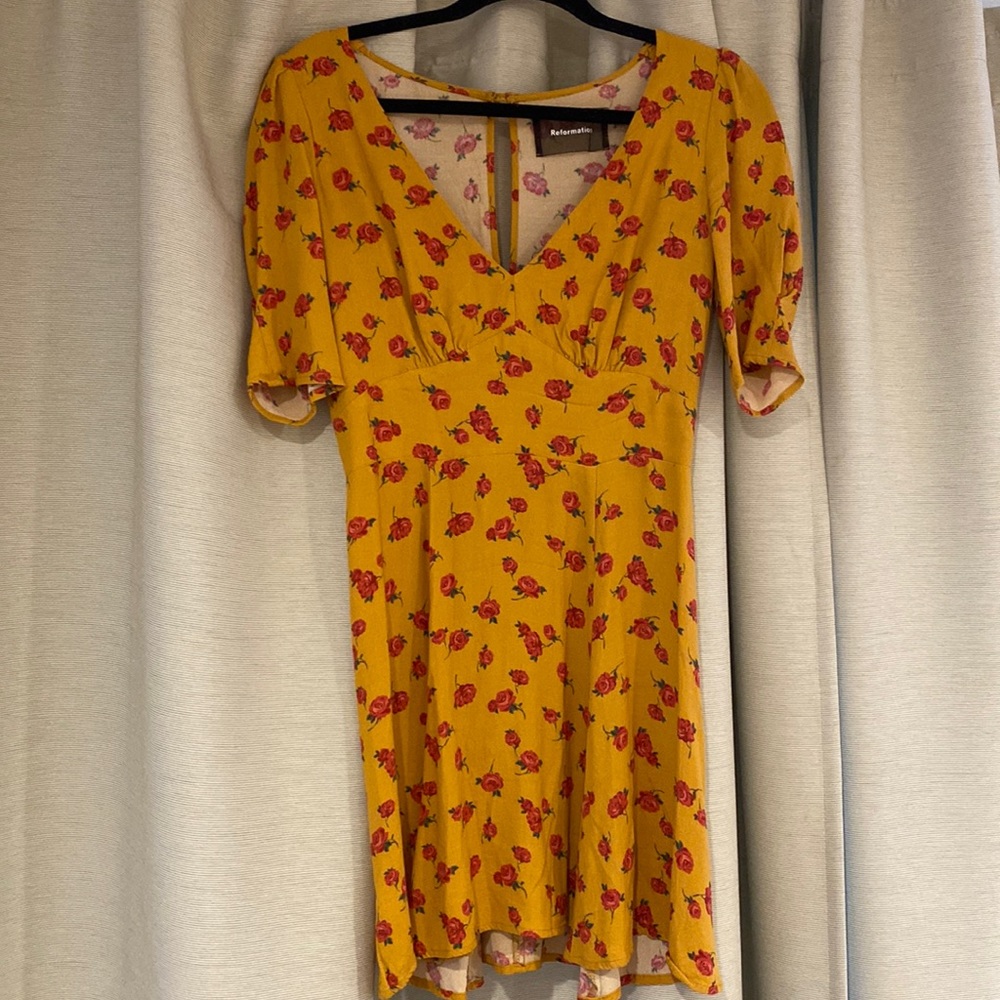 Reformation floral mini dress size 6